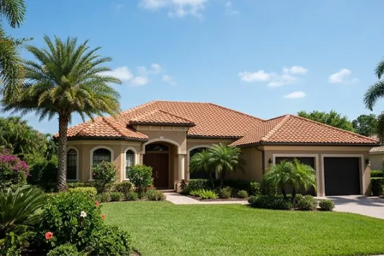 A well maintained barrel tile roof in sound condition
